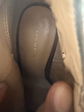 Ann Taylor Tan Leather Heeled Booties